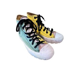 Converse Chuck Taylor All Star Lugged Hi Top By You Sneakers Yellow/Green Size 8